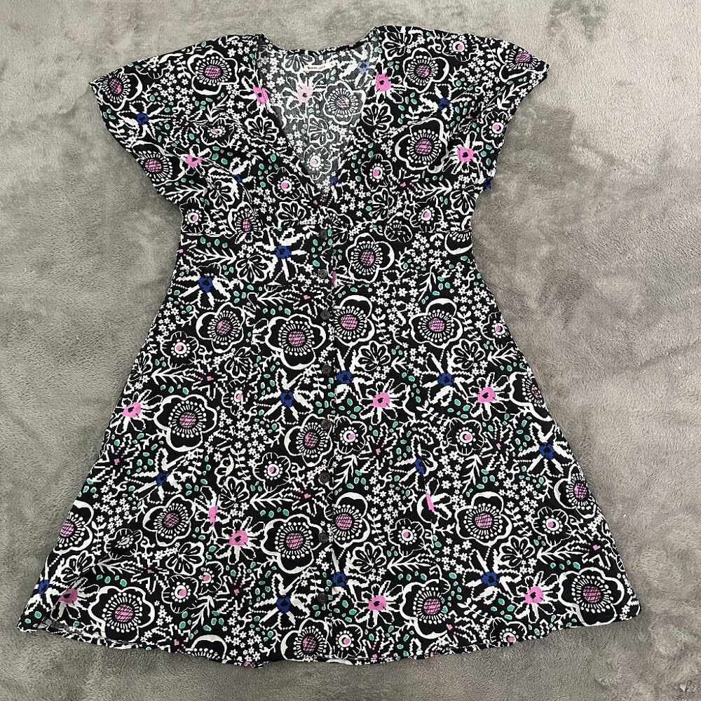 Marine Layer Camila Dress Hemp Lyocell Floral Women's XL A-Line